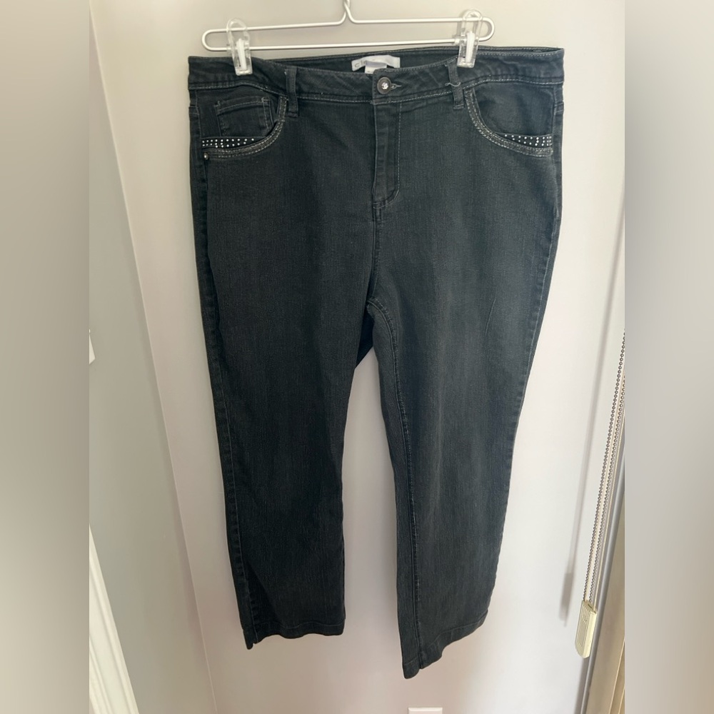 Cleo Curvy Black Jeans with Studded Pockets 16